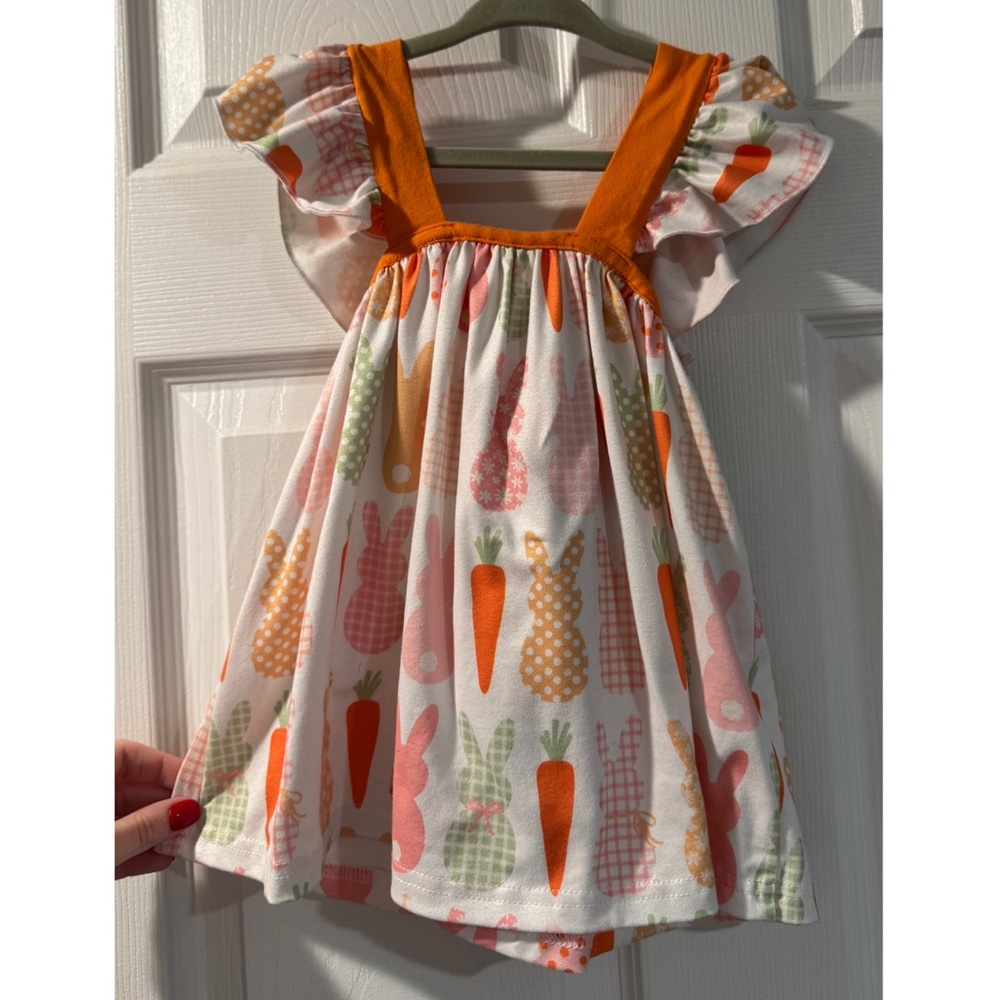 Cute Carrot and Bunny Print Easter Set